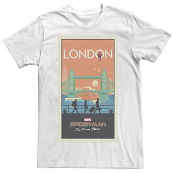 Men's Marvel Spider-Man Far From Home London Abstract Movie Poster Tee