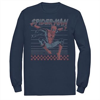 Men's Marvel Spider-Man: Far From Home Action Pose Lined Portrait Tee