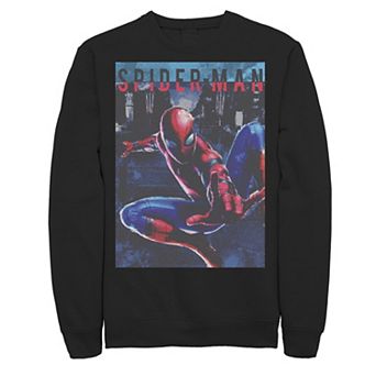 Men's Marvel Spider-Man Swinging City Poster Sweatshirt