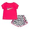 Baby Girl Nike Leopard Shorts & Tee Set