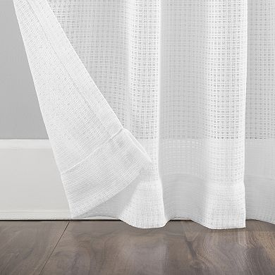 Archaeo Waffle Weave Cotton Blend Semi-Sheer Tab Top Window Curtain