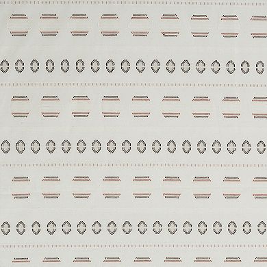 Archaeo Global Stripes Cotton Blend Semi-Sheer Rod Pocket Window Curtain 