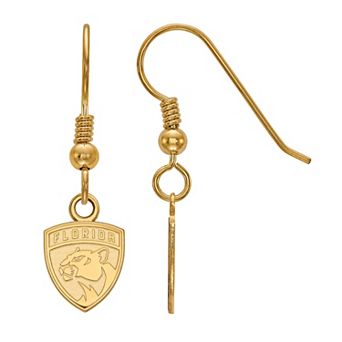 LogoArt Florida Panthers Sterling Silver Mini Wire Dangle Earrings