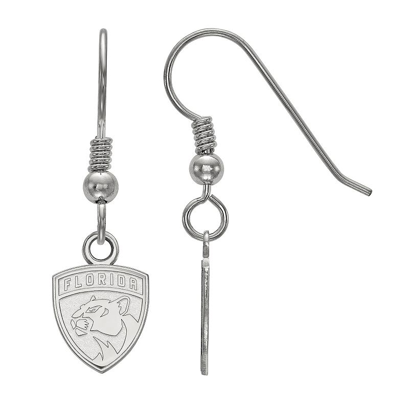 LogoArt Florida Panthers Sterling Silver Mini Wire Dangle Earrings, Womens