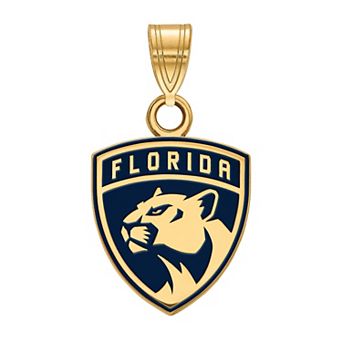 LogoArt Florida Panthers Sterling Silver Small Enamel Logo Pendant