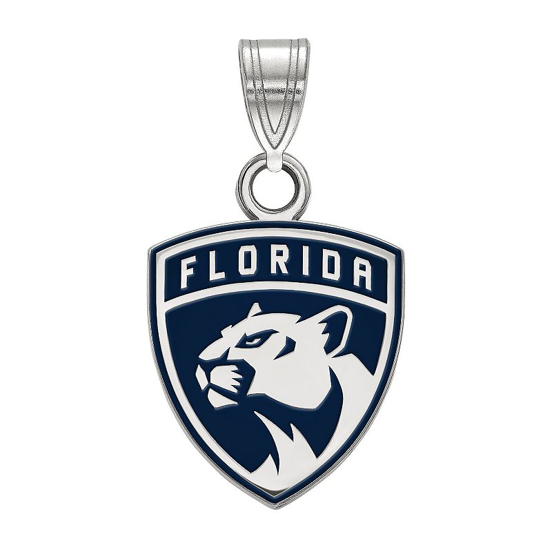 LogoArt Florida Panthers Sterling Silver Small Enamel Logo Pendant, Womens