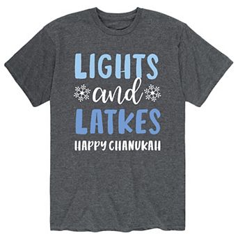 Men's Hanukkah "Lights And Latkes" Tee