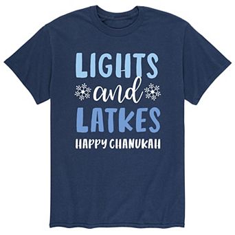 Men's Hanukkah "Lights And Latkes" Tee