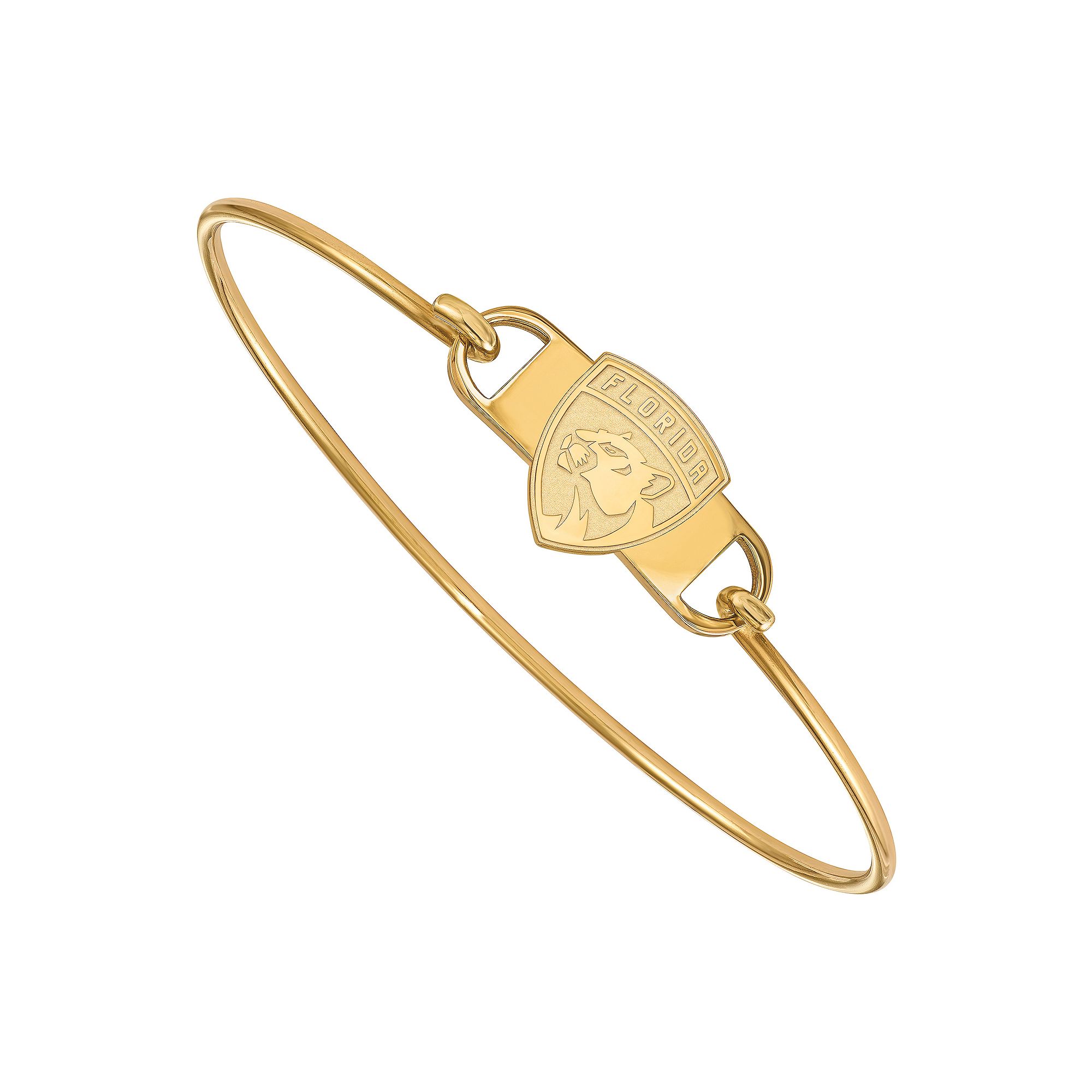 LogoArt Florida Panthers 14k Gold Over Silver Wire Bangle Bracelet, Women