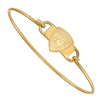 LogoArt Florida Panthers 14k Gold Over Silver Wire Bangle Bracelet