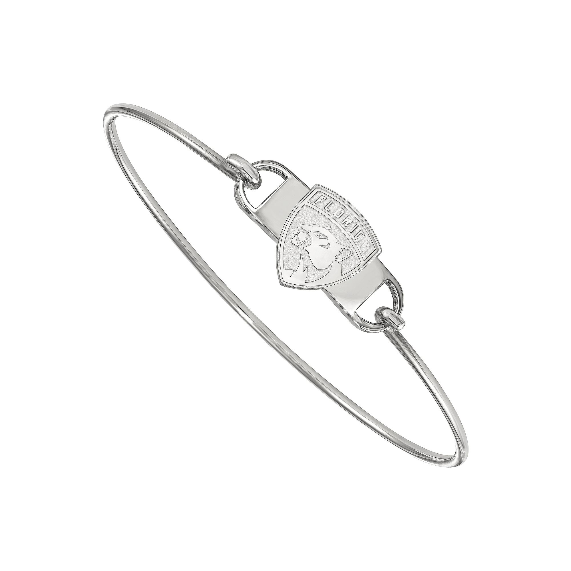 LogoArt Florida Panthers Sterling Silver Wire Bangle Bracelet, Womens, Si