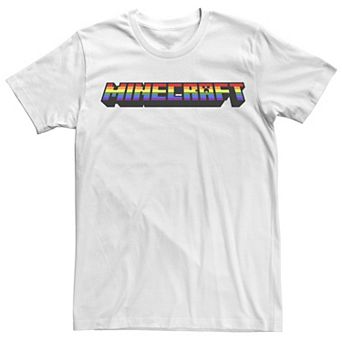 Men's Minecraft Rainbow Pixelated Logo Tee