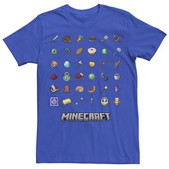 Men's Minecraft A Guide to Items Grid Tee