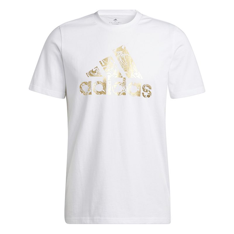Mens adidas Foil Badge of Sport Tee, Size: Small, White
