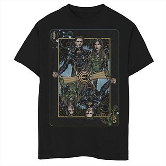 Boys 6-20 Marvel Eternals Ikaris And Sersi Playing Card Poster Graphic Tee