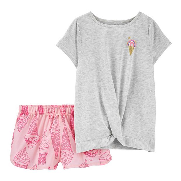 Girls 4 14 Carter s Loose Fit Top Shorts Pajama Set