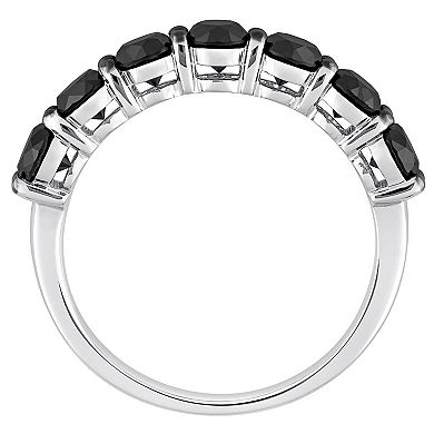 Stella Grace 10k White Gold 1 3/4 Carat T.W. Black Diamond Semi-Eternity Ring