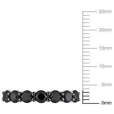 Stella Grace 10k White Gold 1 3/4 Carat T.W. Black Diamond Semi-Eternity Ring