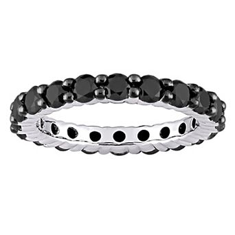 Stella Grace 14k White Gold 2 Carat T.W. Black Diamond Full Eternity Ring