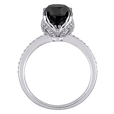 Stella Grace 14k White Gold 2 Carat T.W. Black & White Diamond Solitaire Engagement Ring