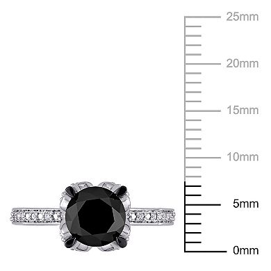 Stella Grace 14k White Gold 2 Carat T.W. Black & White Diamond Solitaire Engagement Ring