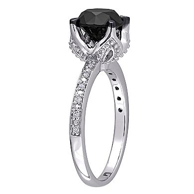 Stella Grace 14k White Gold 2 Carat T.W. Black & White Diamond Solitaire Engagement Ring