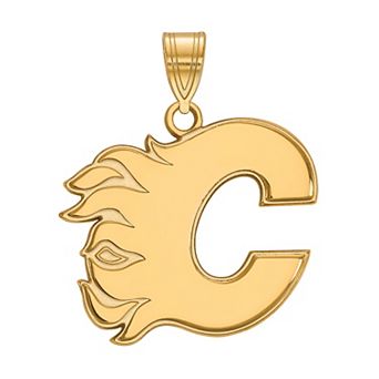 LogoArt Calgary Flames 14k Gold Large Pendant