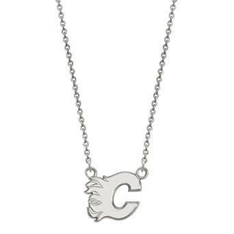 LogoArt Calgary Flames Sterling Silver Small Pendant Necklace