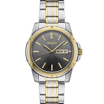 Seiko Men's Essential Two Tone Stainless Steel Gray Dial Watch - SUR356