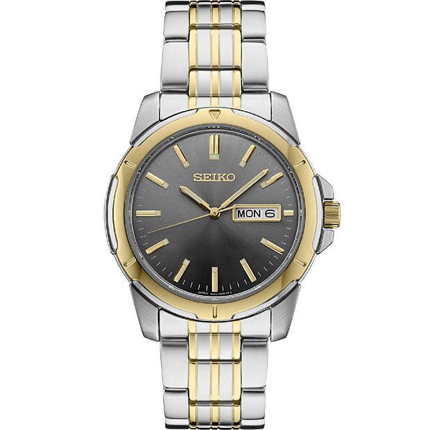 Seiko Men s Essential Two Tone Stainless Steel Gray Dial Watch