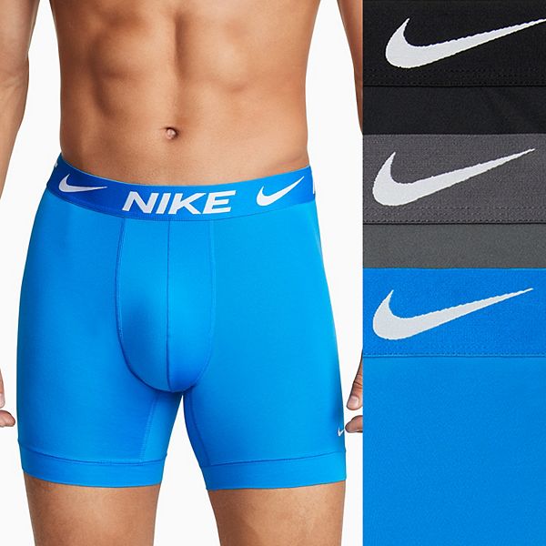 Nike Dri-FIT Essential Micro 3 pack boxer briefs in gray/black