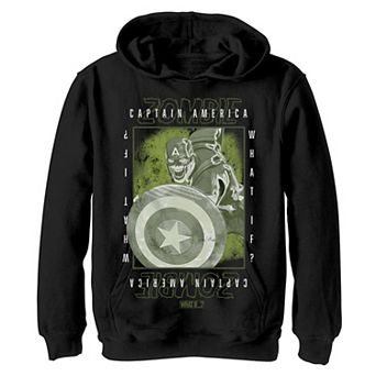 Boys 8-20 Marvel What If Captain Zombie Box Poster Hoodie
