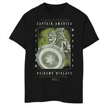 Boys 8-20 Marvel What If Captain Zombie Box Poster Graphic Tee