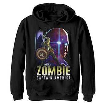 Boys 8-20 Marvel What If Cap and Watcher Zombie Poster Hoodie