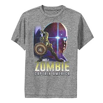 Boys 8-20 Marvel What If Cap and Watcher Zombie Poster Graphic Tee