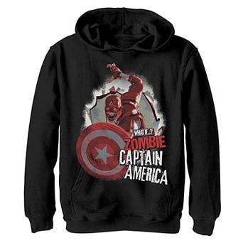 Boys 8-20 Marvel What If Captain America Zombie Burst Poster Hoodie