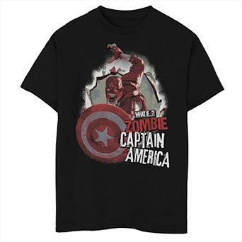 Boys 8-20 Marvel What If Captain America Zombie Burst Poster Graphic Tee