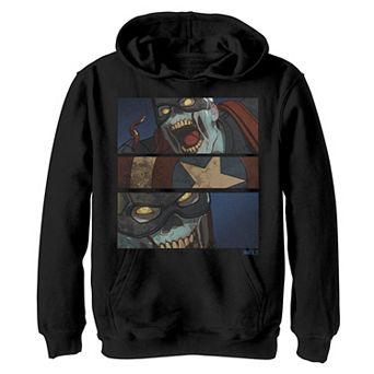 Boys 8-20 Marvel What If Captain America Zombie Panels Hoodie