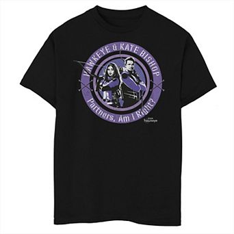 Boys 8-20 Marvel Hawkeye & Kate Bishop Purple Circle Portrait Graphic Tee