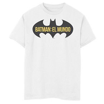 Boys 8-20 DC Comics Batman El Mundo Spain Bat Logo Graphic Tee