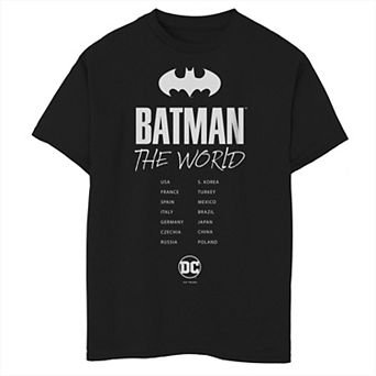 Boys 8-20 Batman: The World United States Icon Logo Graphic Tee