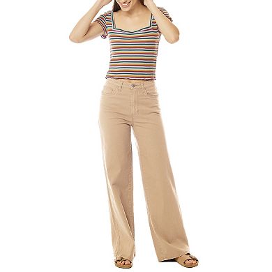 Juniors' UNIONBAY Sloane High-Rise Wide Leg Stretch Pants