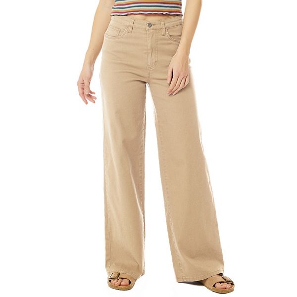 High-Waisted Wide-Leg School Uniform Pants for Girls