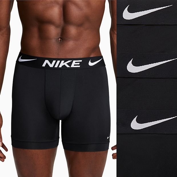 Nike Dri-Fit Essential Microfiber boxer briefs 3 pack in black and