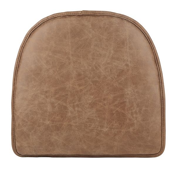 The Gripper Faux Leather Chair Pad, Brown Faux Leather Chair Cushions
