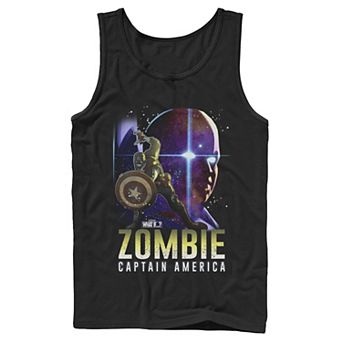 Men's Marvel What If Cap and Watcher Zombie Poster Tee