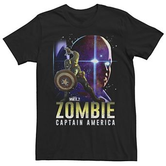 Men's Marvel What If Cap and Watcher Zombie Poster Tee