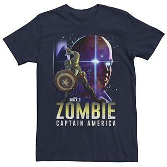 Men's Marvel What If Cap and Watcher Zombie Poster Tee