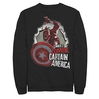 Men's Marvel What If Captain America Zombie Burst Poster Sweatshirt