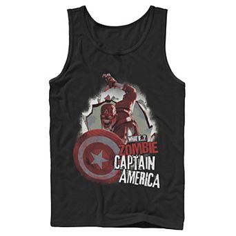 Men's Marvel What If Captain America Zombie Burst Poster Tee